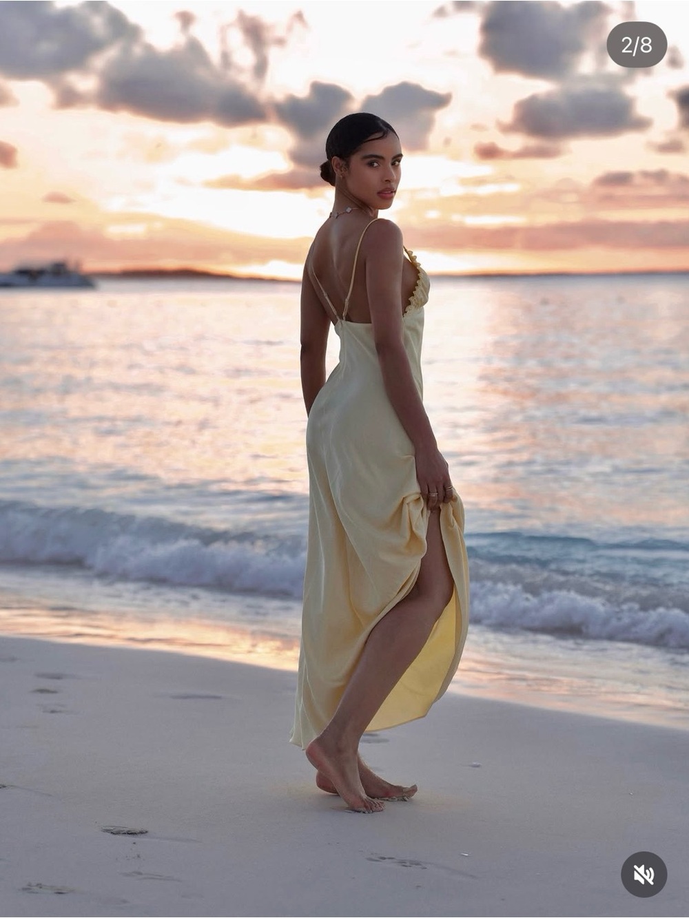 Zara Pale Yellow Satin Slip Maxi Dress with Spaghetti Straps
